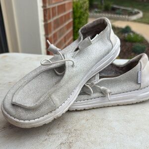 Men's Casual Silver Shoes Glitter
